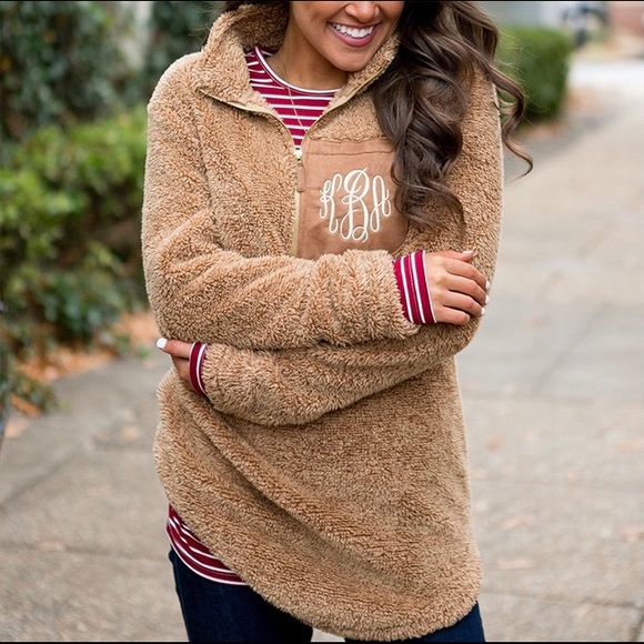 MarleyLilly monogrammed Sherpa pullover - Picture 5 of 10